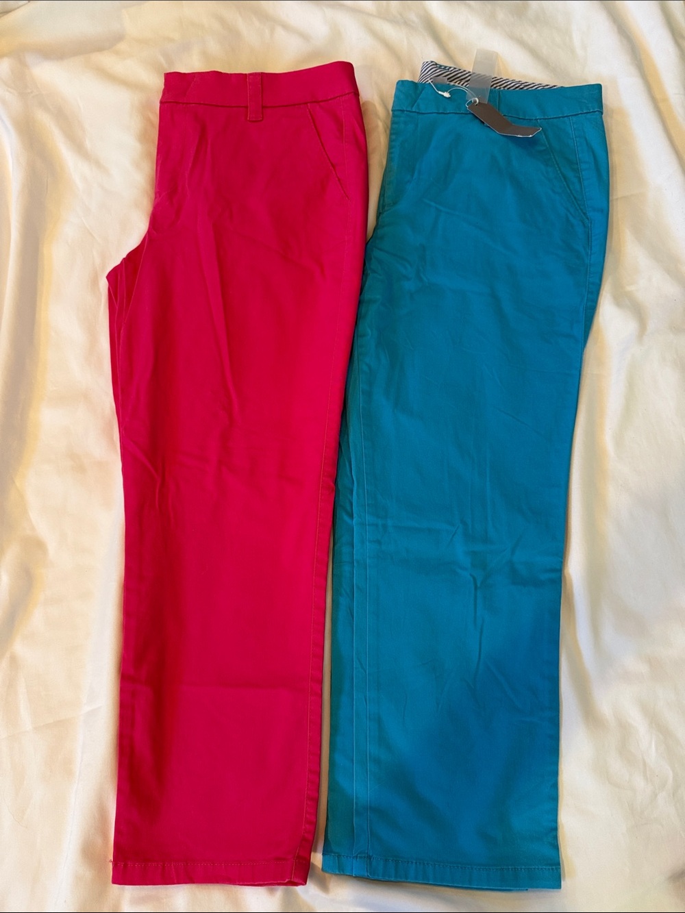 jcpenney Bright Pink and Teal Capri  Chino Pants, 2 pair